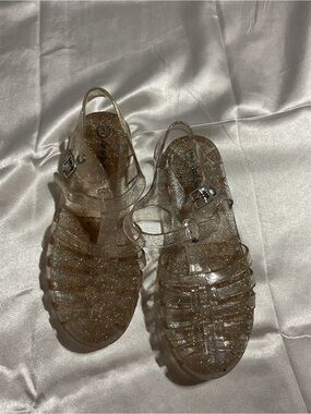 Cat & Jack Clear Glitter Jelly Water Sandals - Gold Sparkle